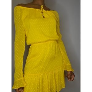 NWT Divided Yellow Chiffon Dress